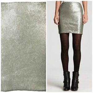 CUT25 $280 Sage Green Sequin Mini Skirt